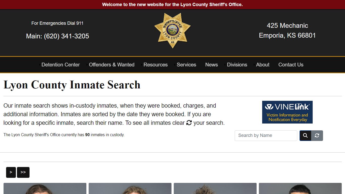 Inmate Search - Lyon County Sheriff's Office